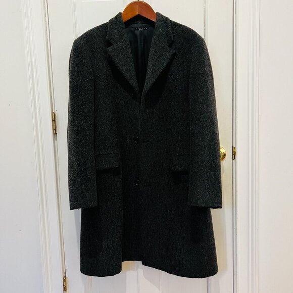 SISLEY Italian Mens MOHAIR Alpaca Wool Overcoat Over Coat Size EU 50 /US 40 - Picture 8 of 16